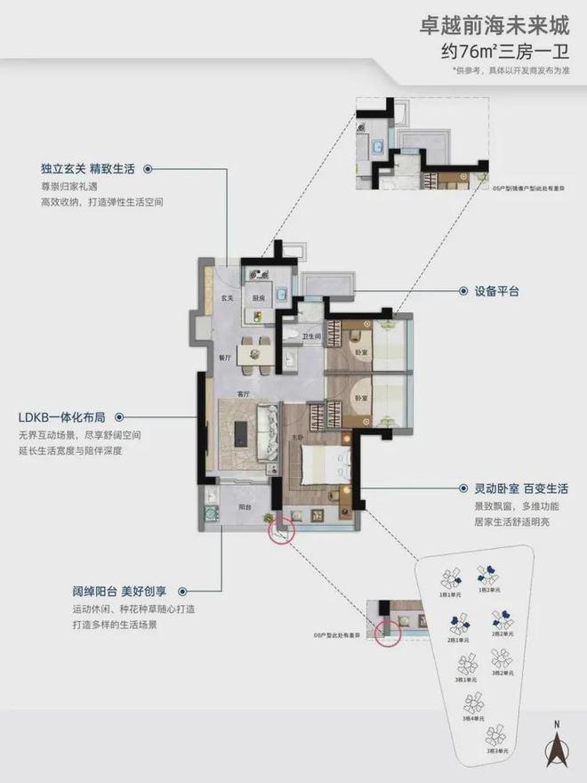 型76-112㎡总价243万起一文了解。K8凯发·国际网站《前海未来城》在售户(图11)